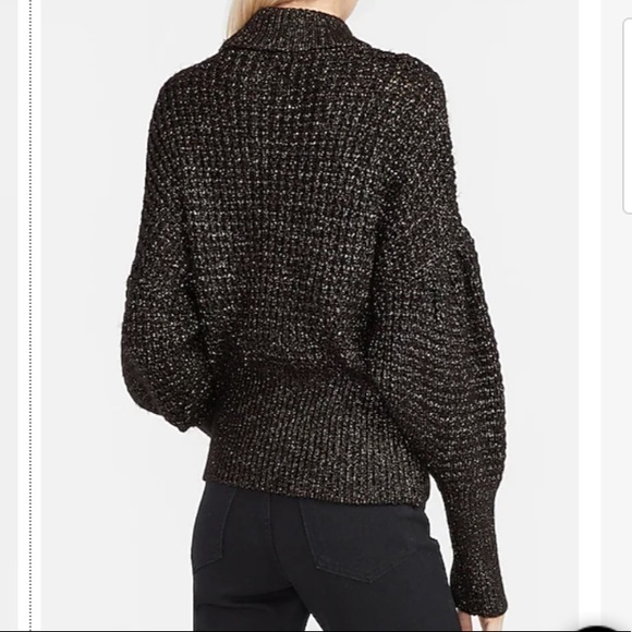 Express Chunky Balloon Sleeve Mock Neck Sweater - Picture 2 of 3